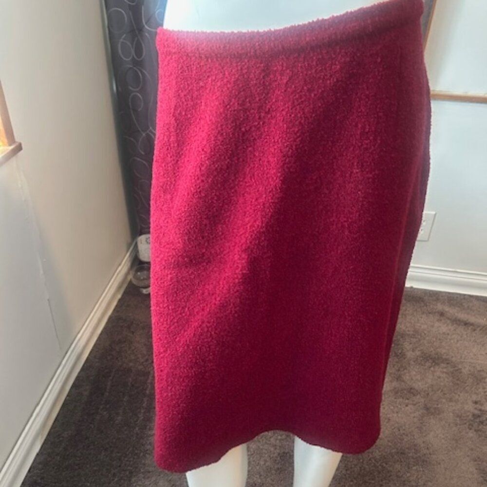 Linea by Louis Dell'Olio Burgundy Wool Blend pencil skirt, size 2X